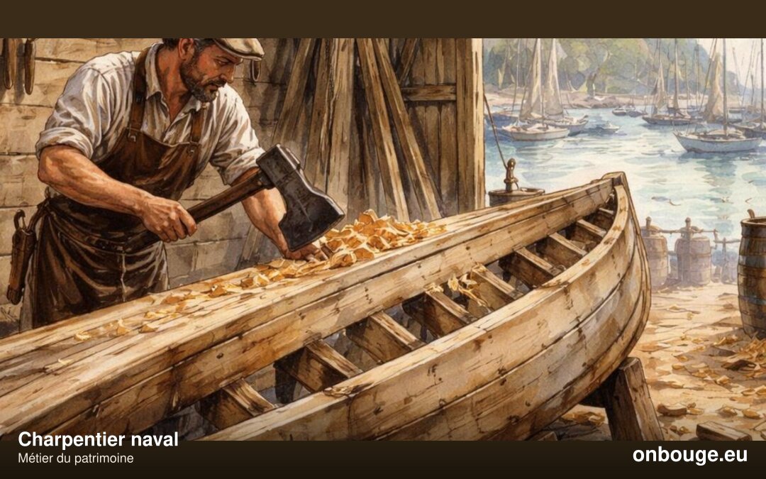Charpentier naval — aquarelle Onbouge