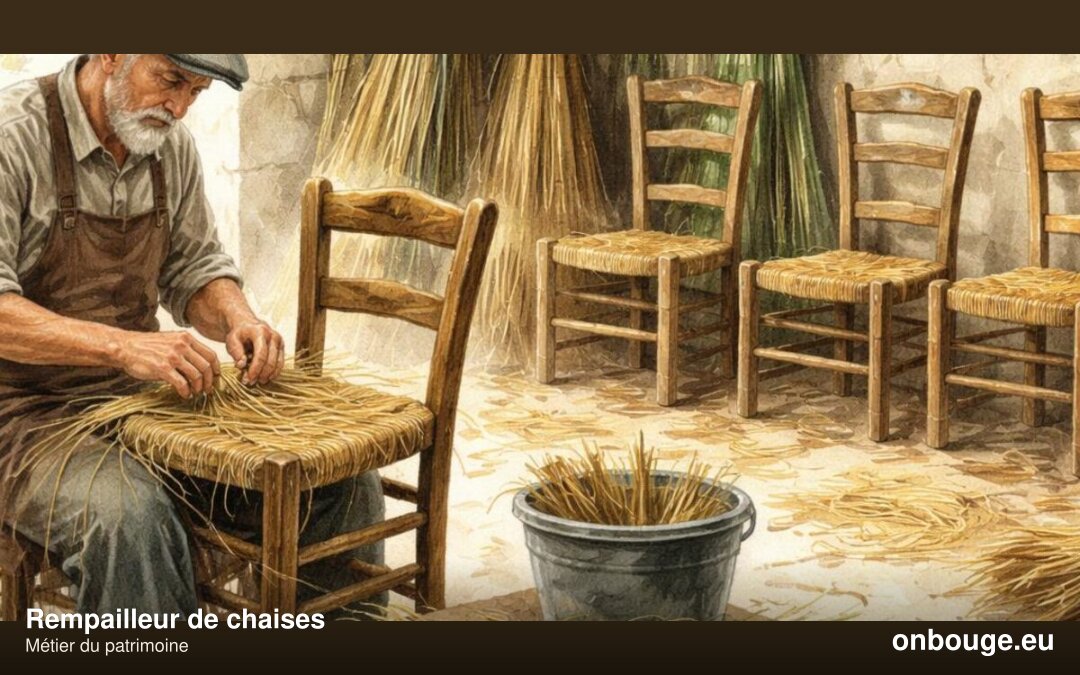 Rempailleur de chaises — aquarelle Onbouge
