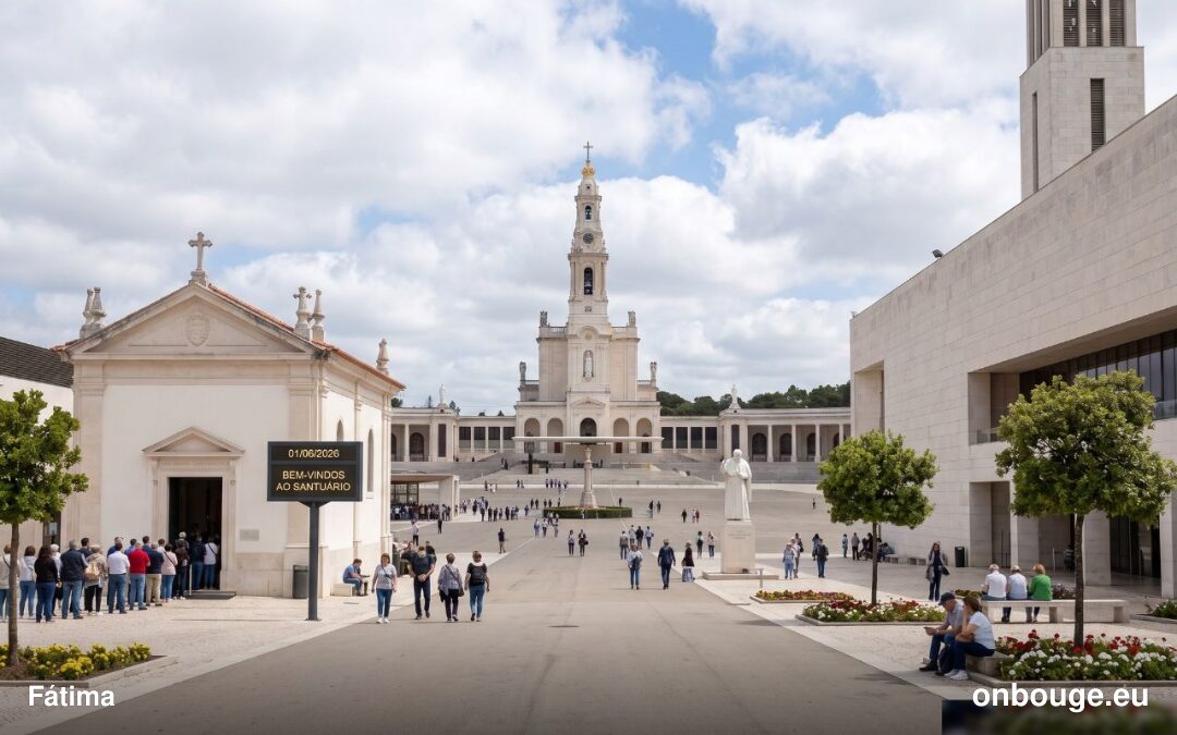 Vista de Fátima e do seu Santuário, centro de peregrinação