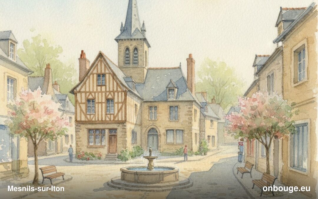 Aquarelle de Mesnils-sur-Iton