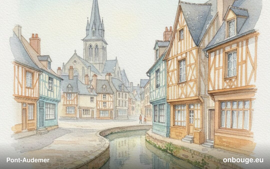 Aquarelle de Pont-Audemer