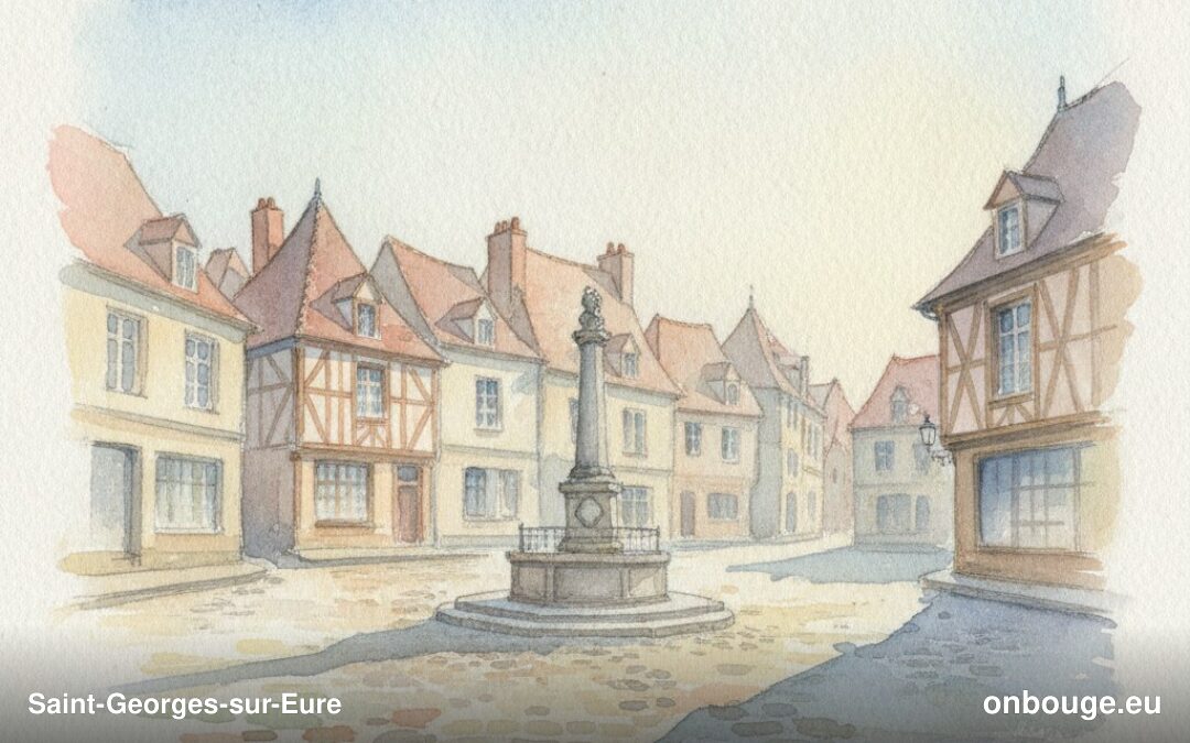 Watercolor of Saint-Georges-sur-Eure