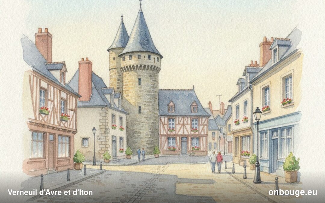 Aquarelle de Verneuil d'Avre et d'Iton