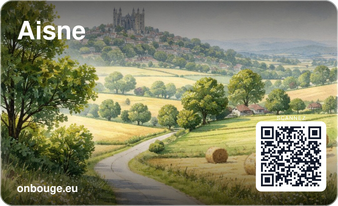 Aquarelle Aisne — carte OnBouge avec QR