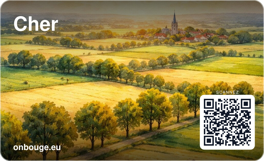 Aquarelle Cher — carte OnBouge avec QR