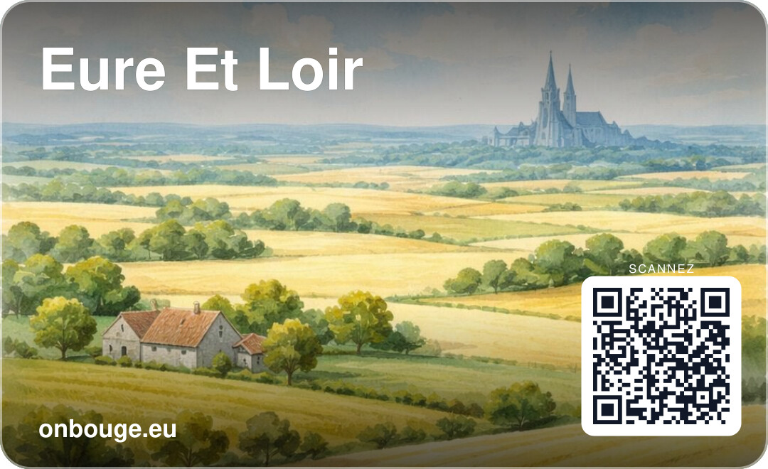 Aquarelle d'Eure-et-Loir — carte OnBouge avec QR