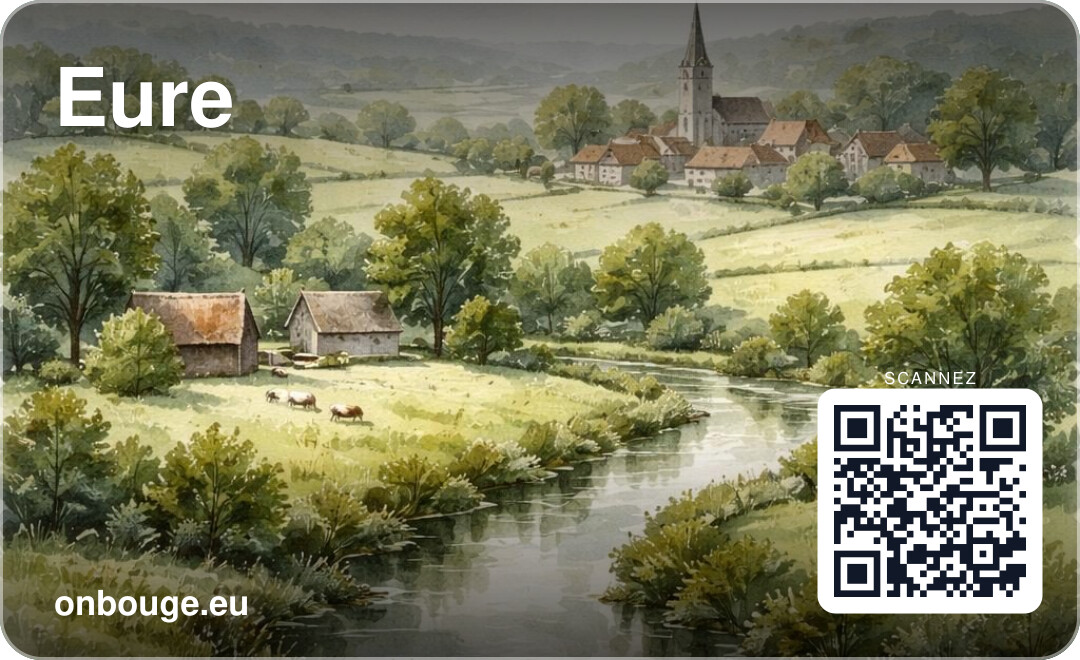 Aquarelle l'Eure — carte OnBouge avec QR