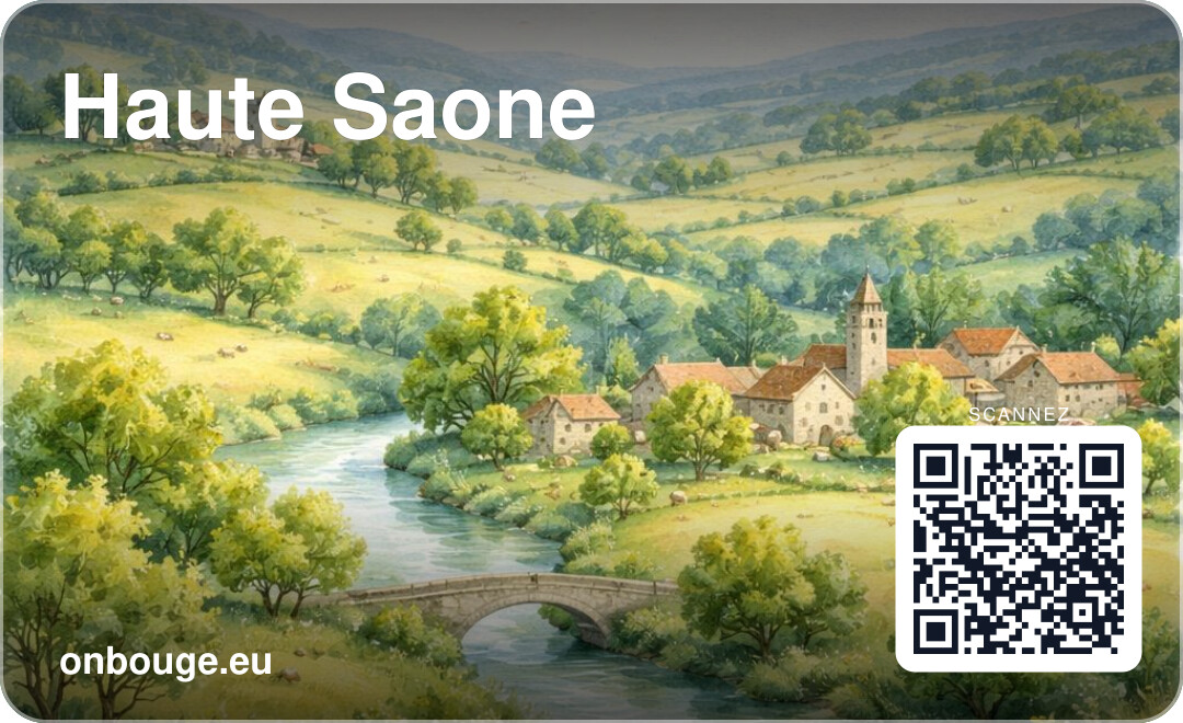 Aquarelle Haute-Saône — carte OnBouge avec QR