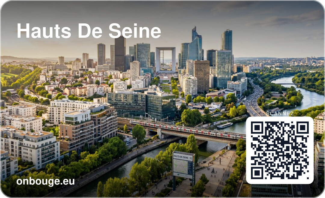 Aquarelle Hauts-de-Seine — carte OnBouge avec QR