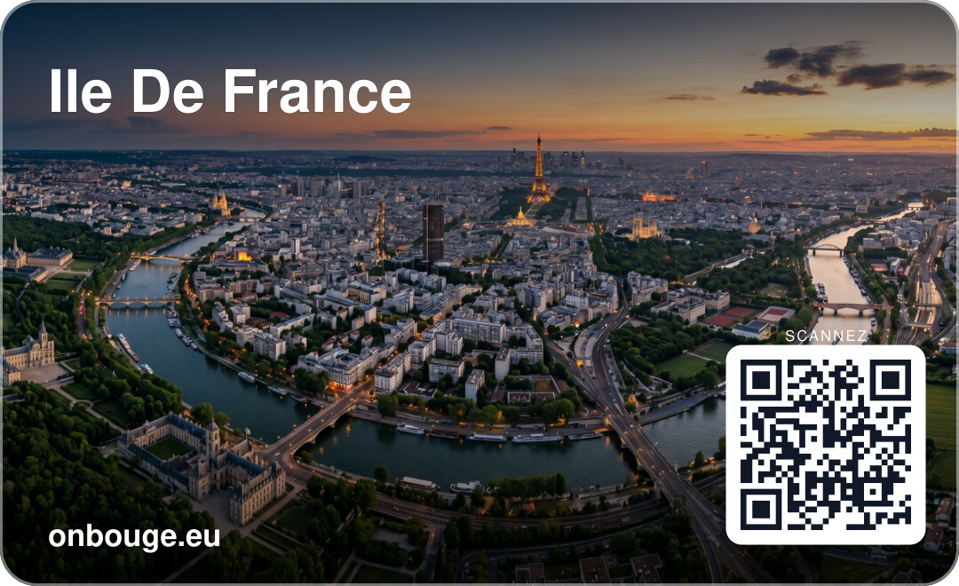 Aquarelle Île-de-France — carte OnBouge avec QR