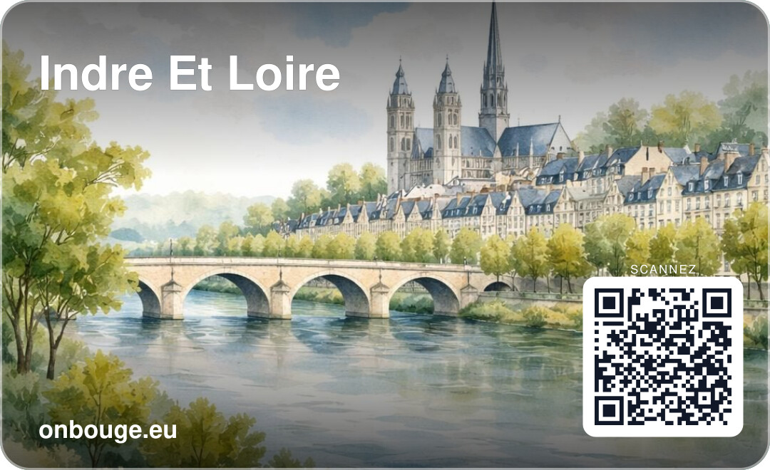Aquarelle Indre-et-Loire — carte OnBouge avec QR