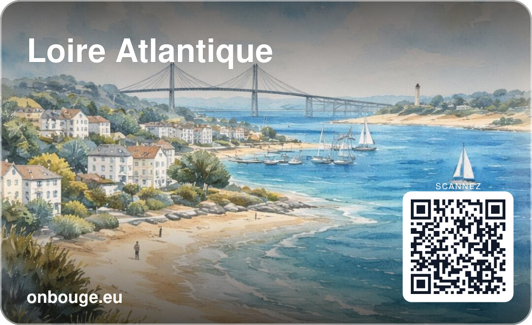 Aquarelle Loire-Atlantique — carte OnBouge avec QR