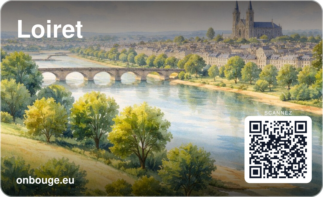 Aquarelle Loiret — carte OnBouge avec QR