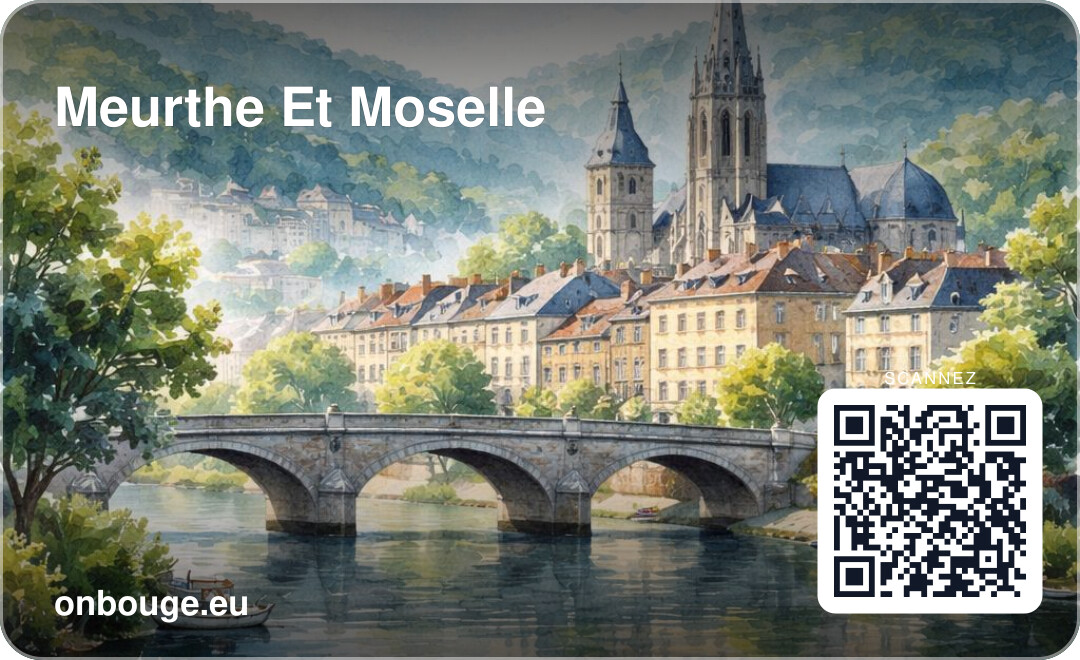 Aquarelle Meurthe-et-Moselle — carte OnBouge avec QR