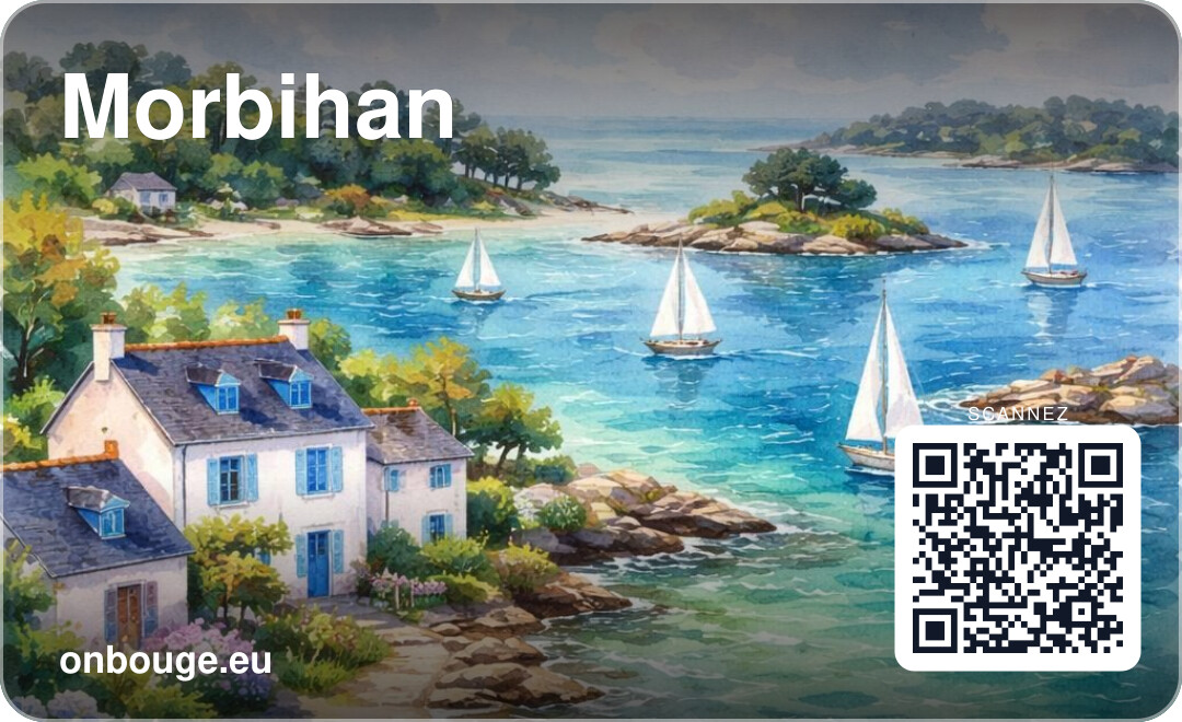Aquarelle Morbihan — carte OnBouge avec QR