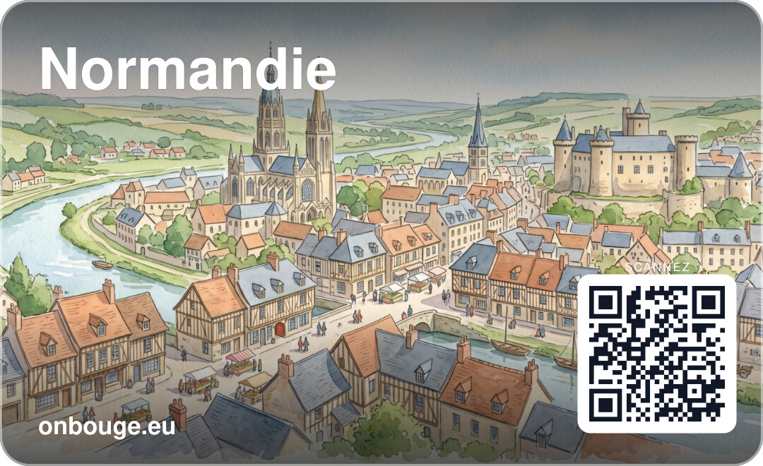 Aquarelle Normandie — carte OnBouge avec QR