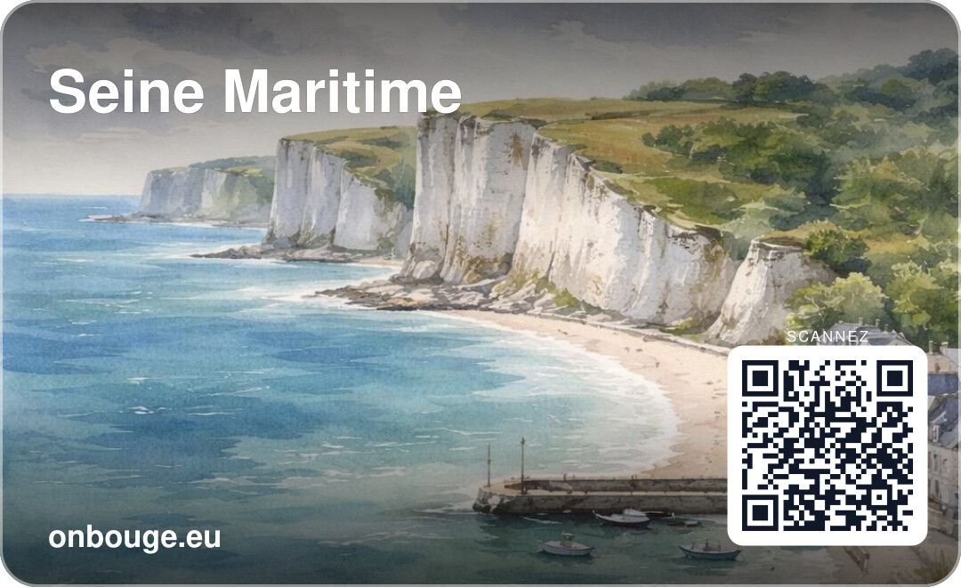Aquarelle la Seine-Maritime — carte OnBouge avec QR