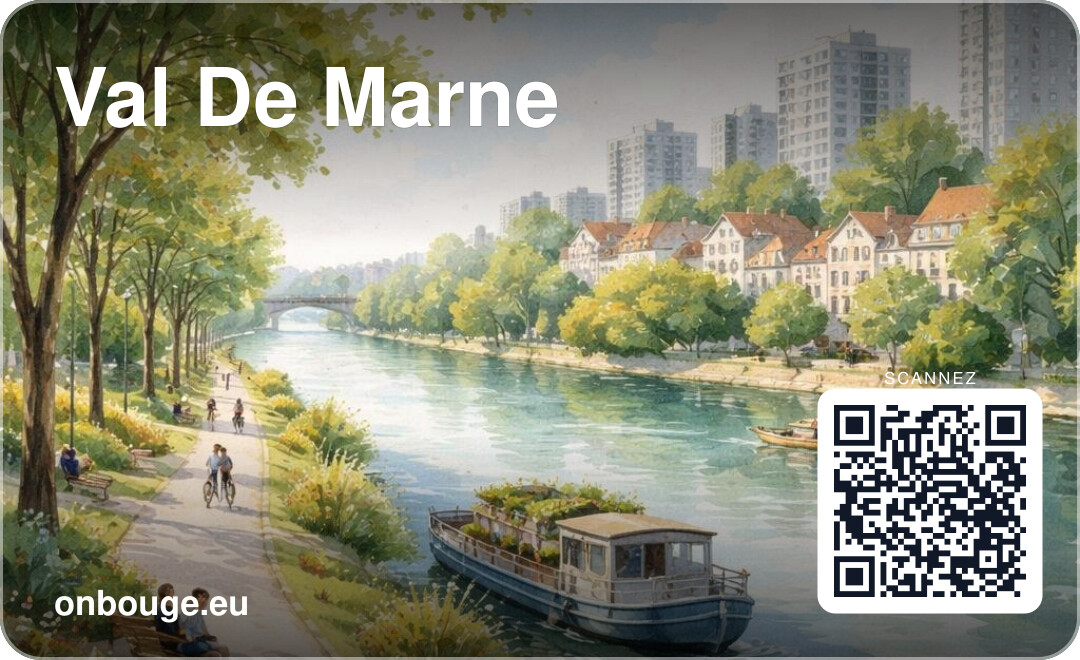 Aquarelle Val-de-Marne — carte OnBouge avec QR