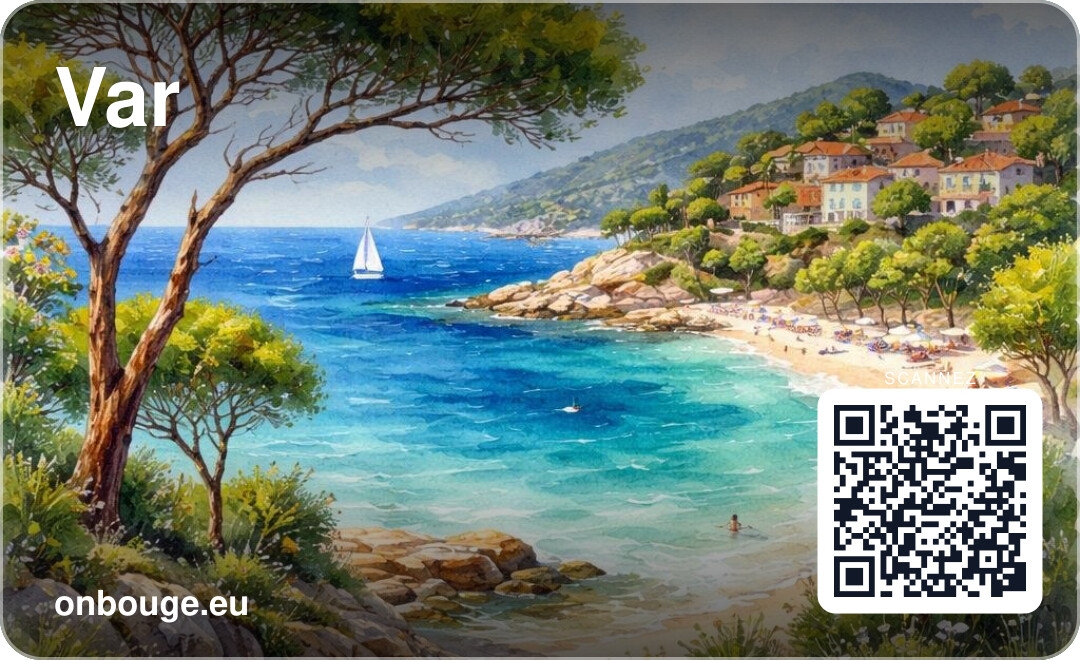 Aquarelle Var — carte OnBouge avec QR