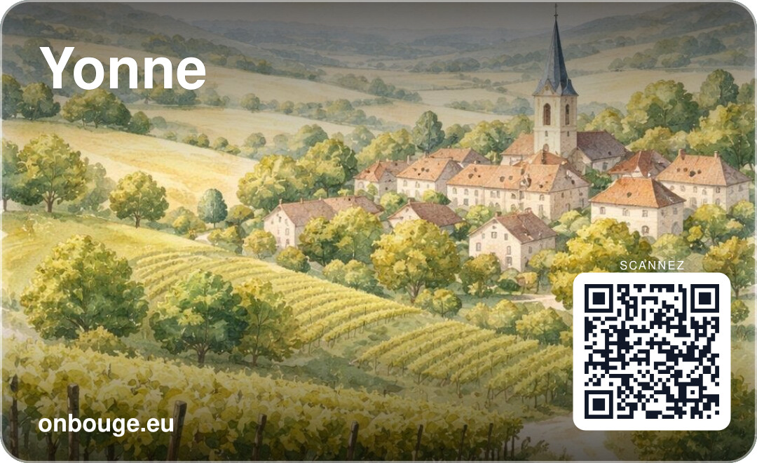 Aquarelle Yonne — carte OnBouge avec QR