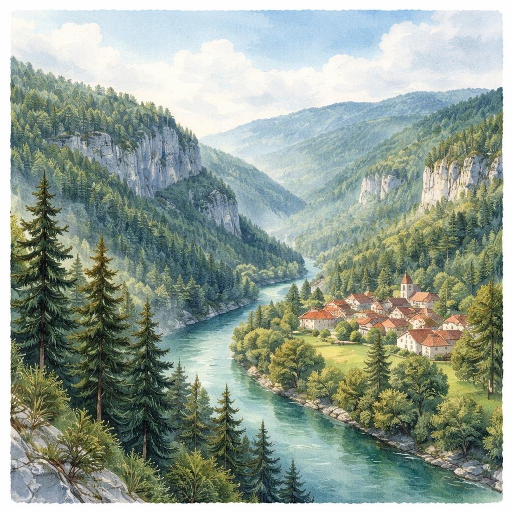 Doubs — illustration départementale (aquarelle de la ville à venir)