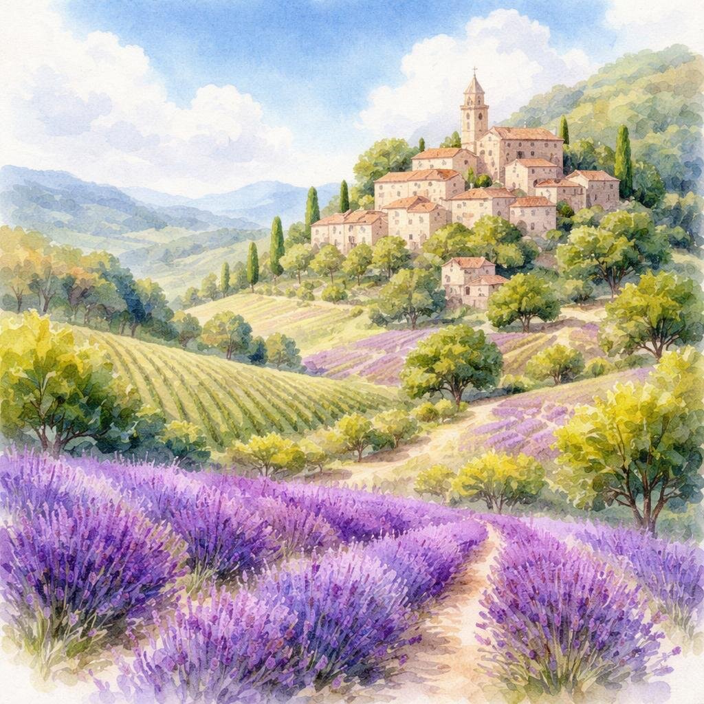Drôme — illustration départementale (aquarelle de la ville à venir)