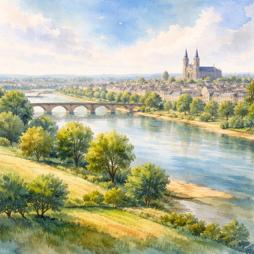 Loiret — illustration départementale (aquarelle de la ville à venir)