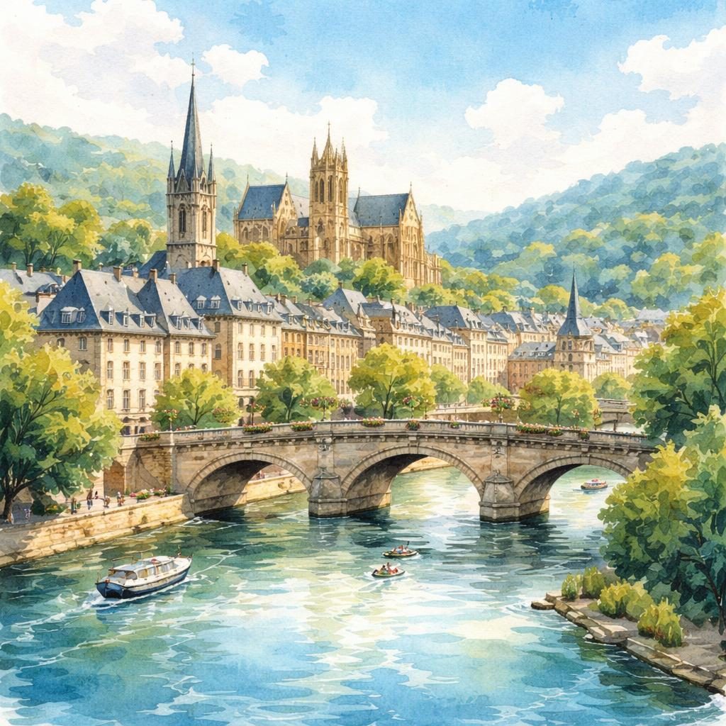 Moselle — illustration départementale (aquarelle de la ville à venir)