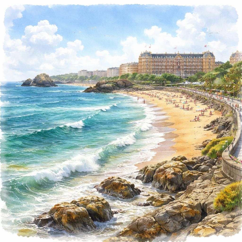 Biarritz — aquarelle — France