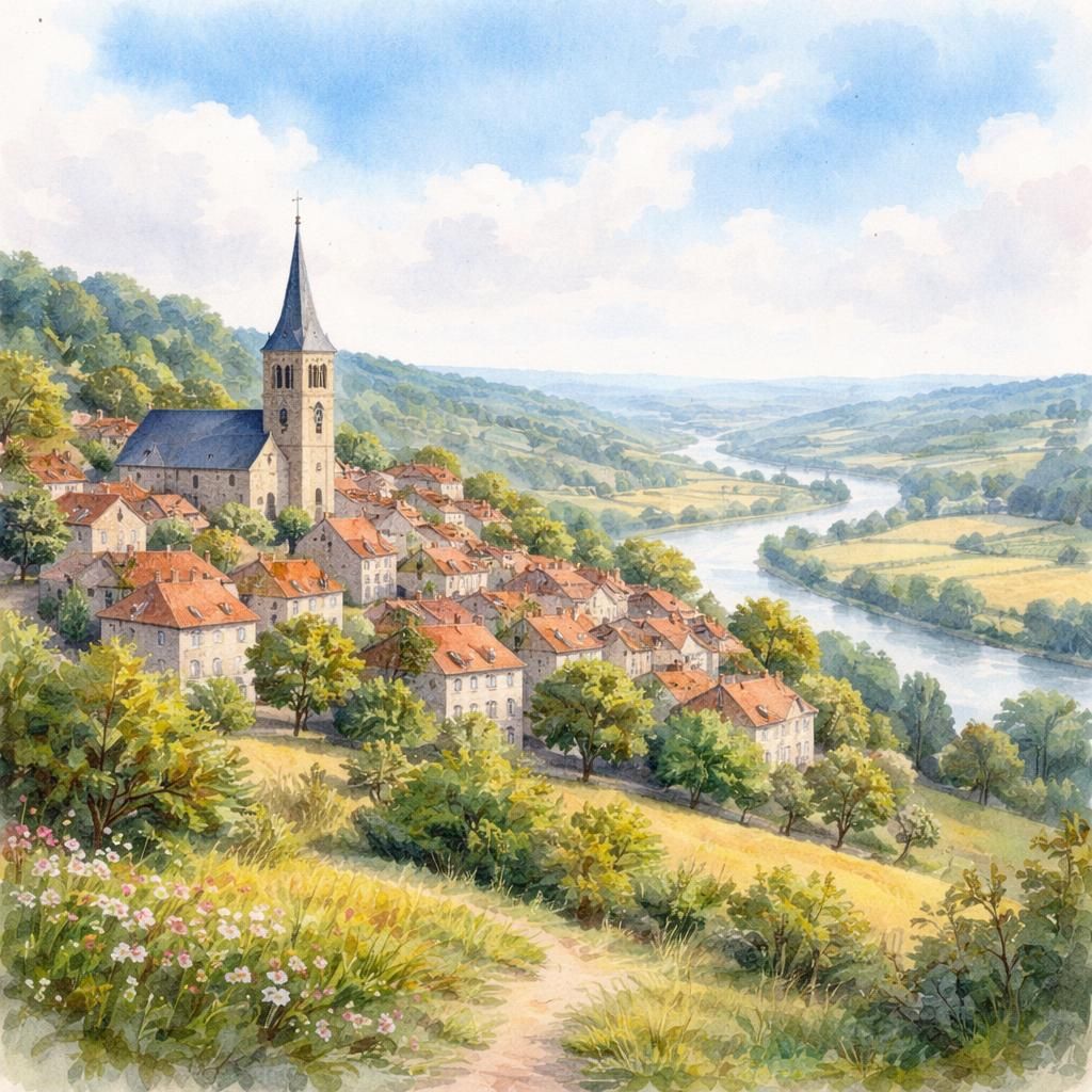 Bouafle — aquarelle — France