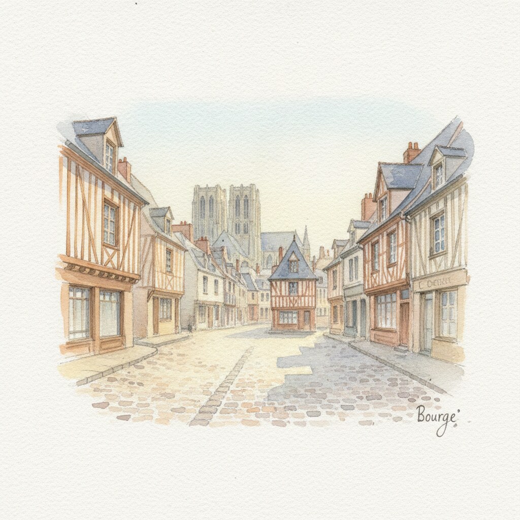 Bourges — aquarelle — France