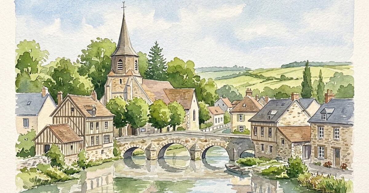 Breuilpont — aquarelle — France