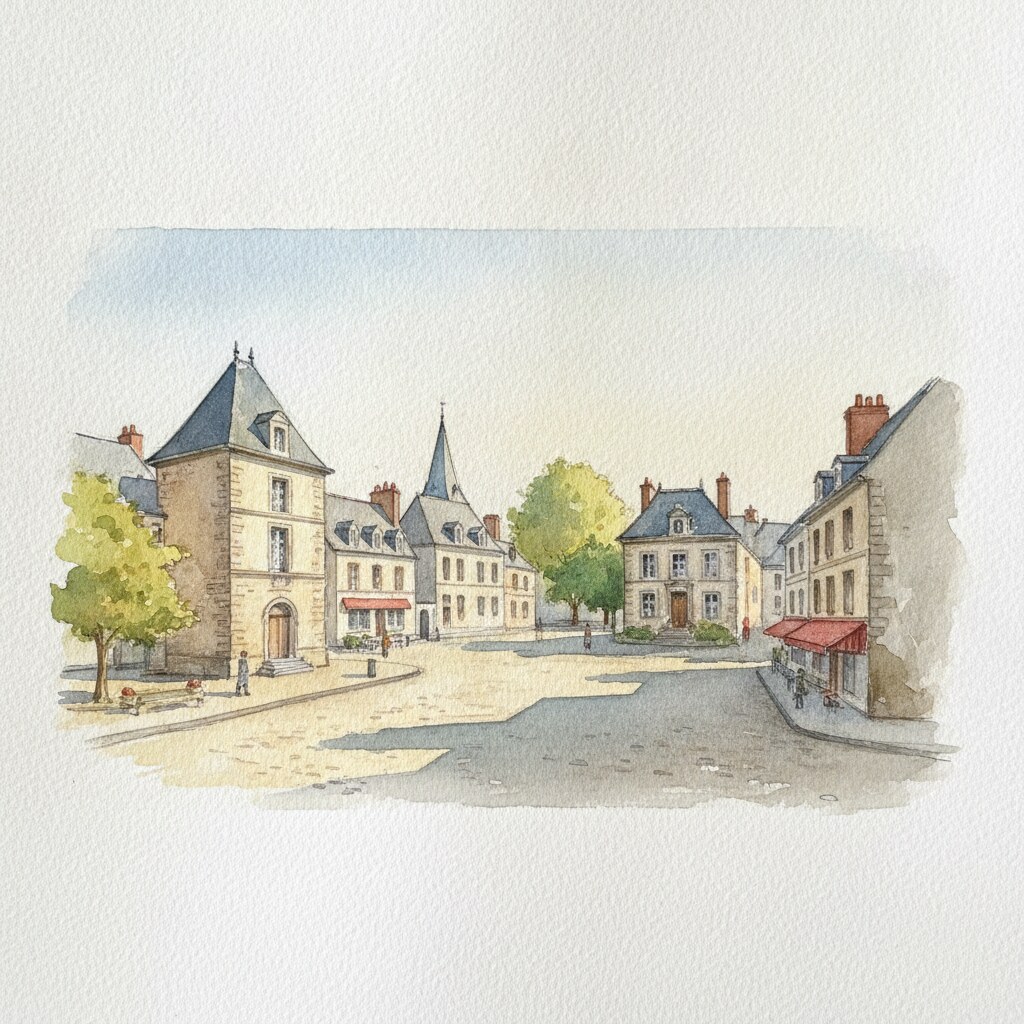 Brionne — aquarelle — France
