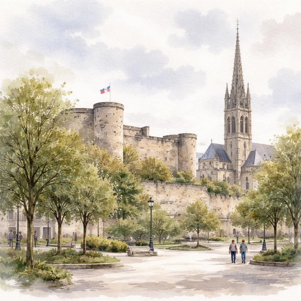 Caen — aquarelle — France