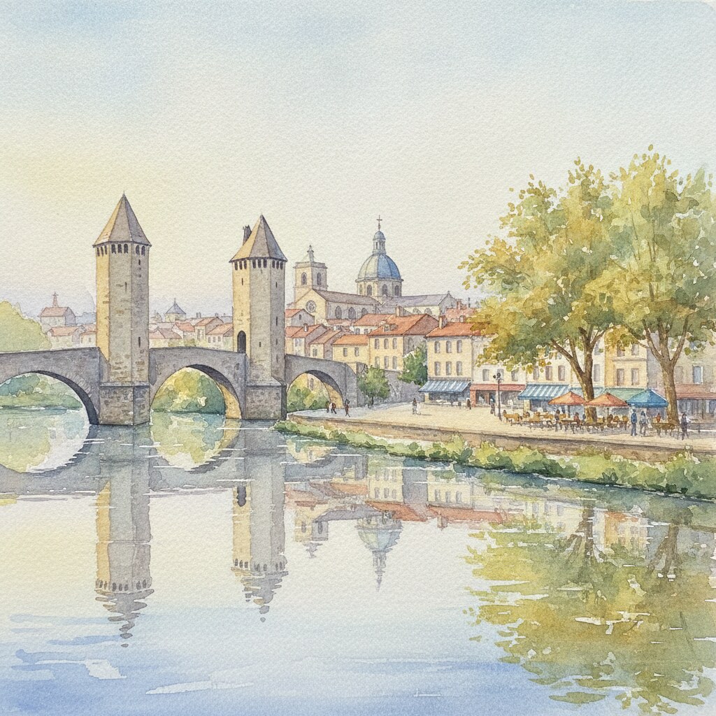 Cahors — aquarelle — France