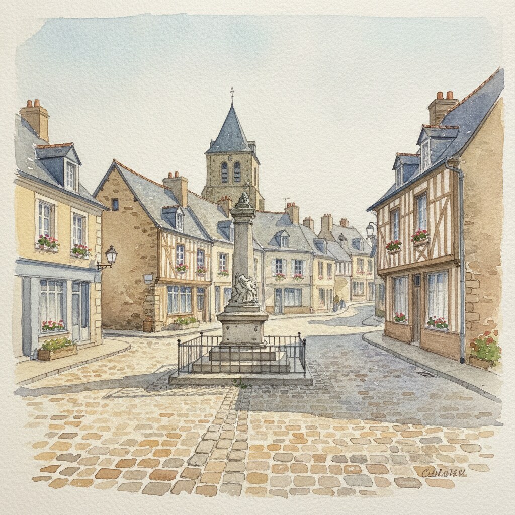 Carentan-les-Marais — aquarelle — France