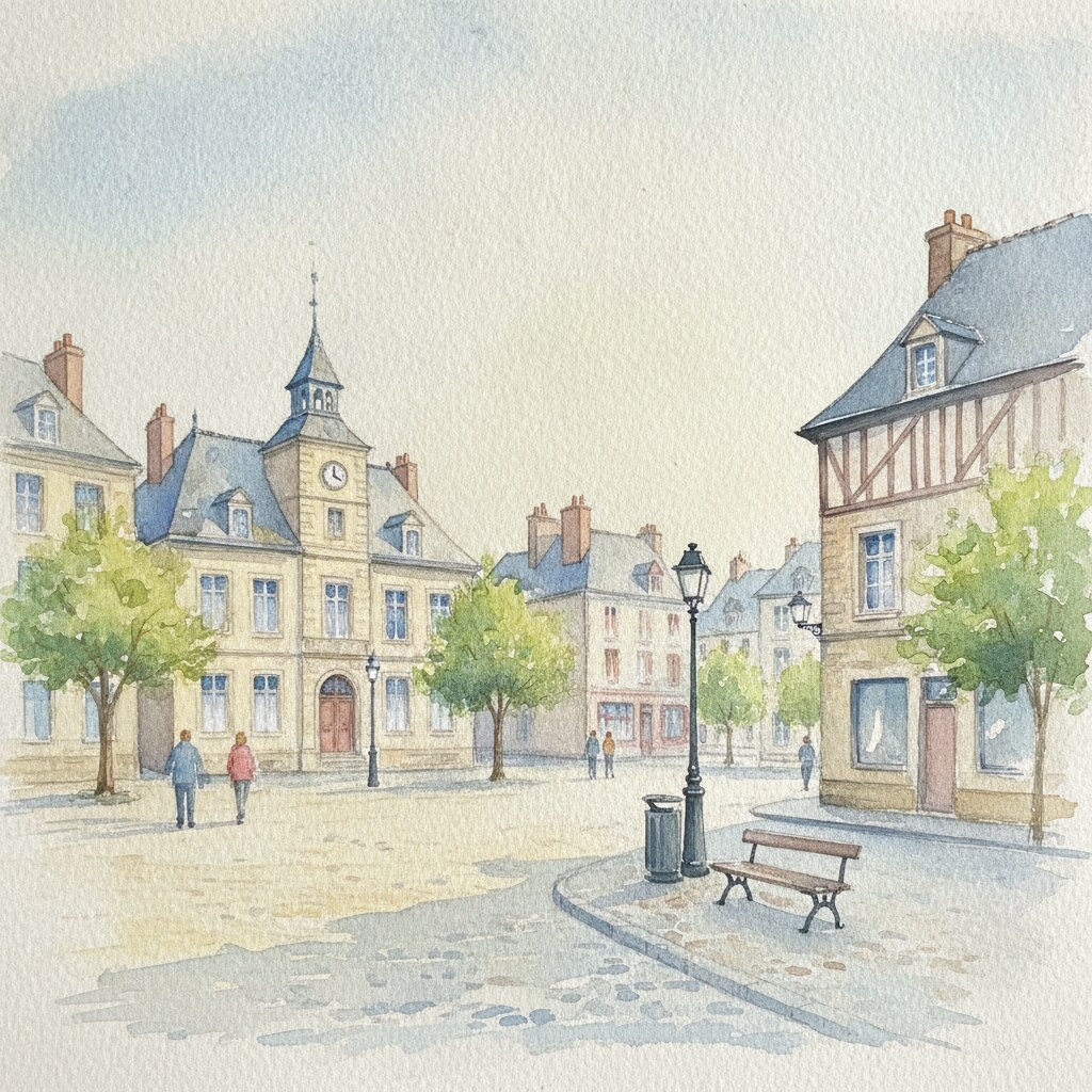 Caudebec-lès-Elbeuf — aquarelle — France