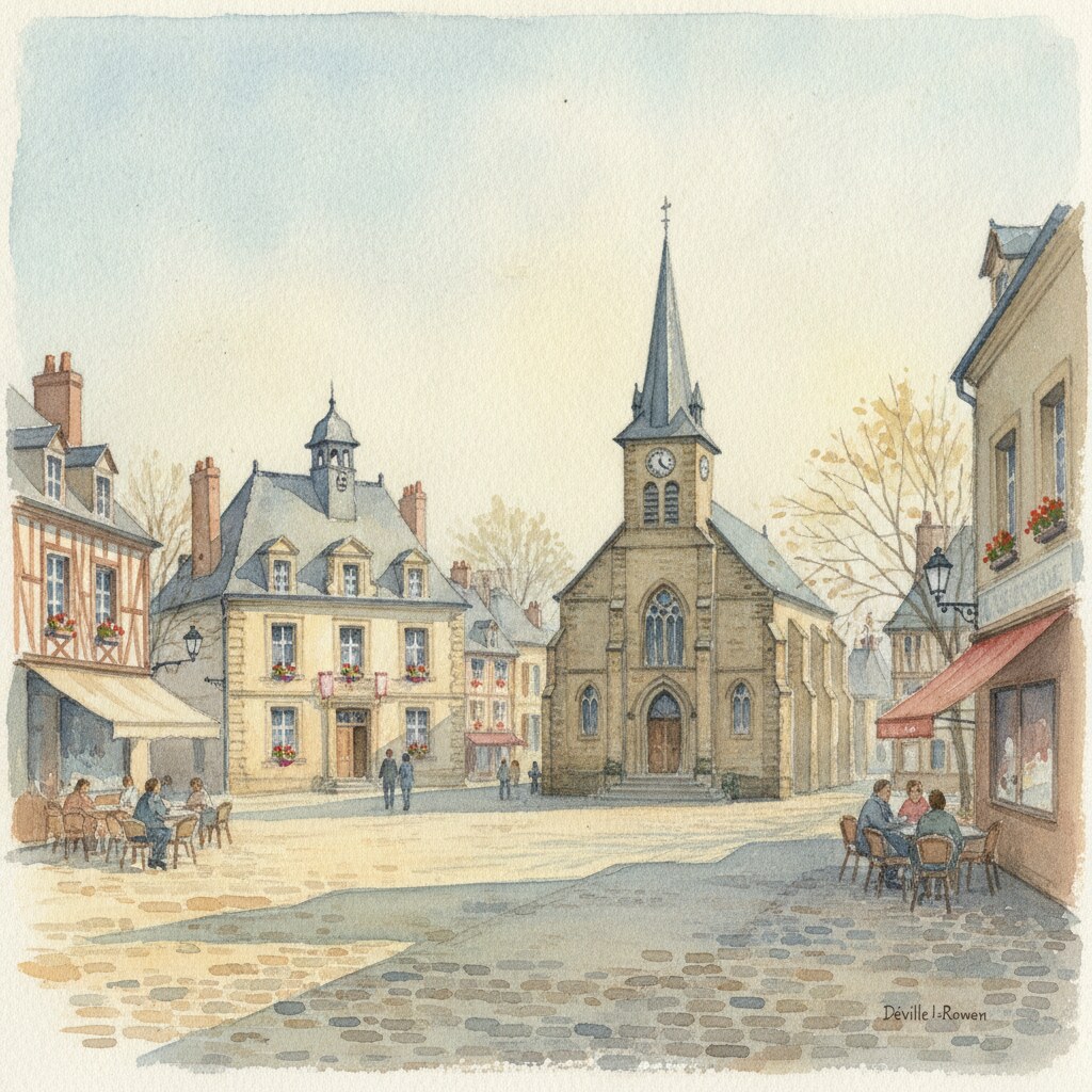 Déville-lès-Rouen — aquarelle — France