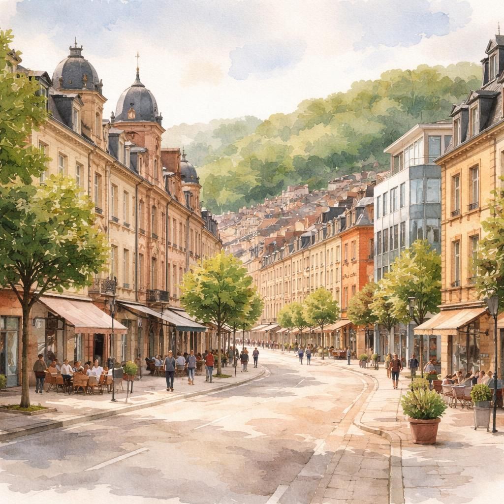 Esch-sur-Alzette — aquarelle — Luxembourg