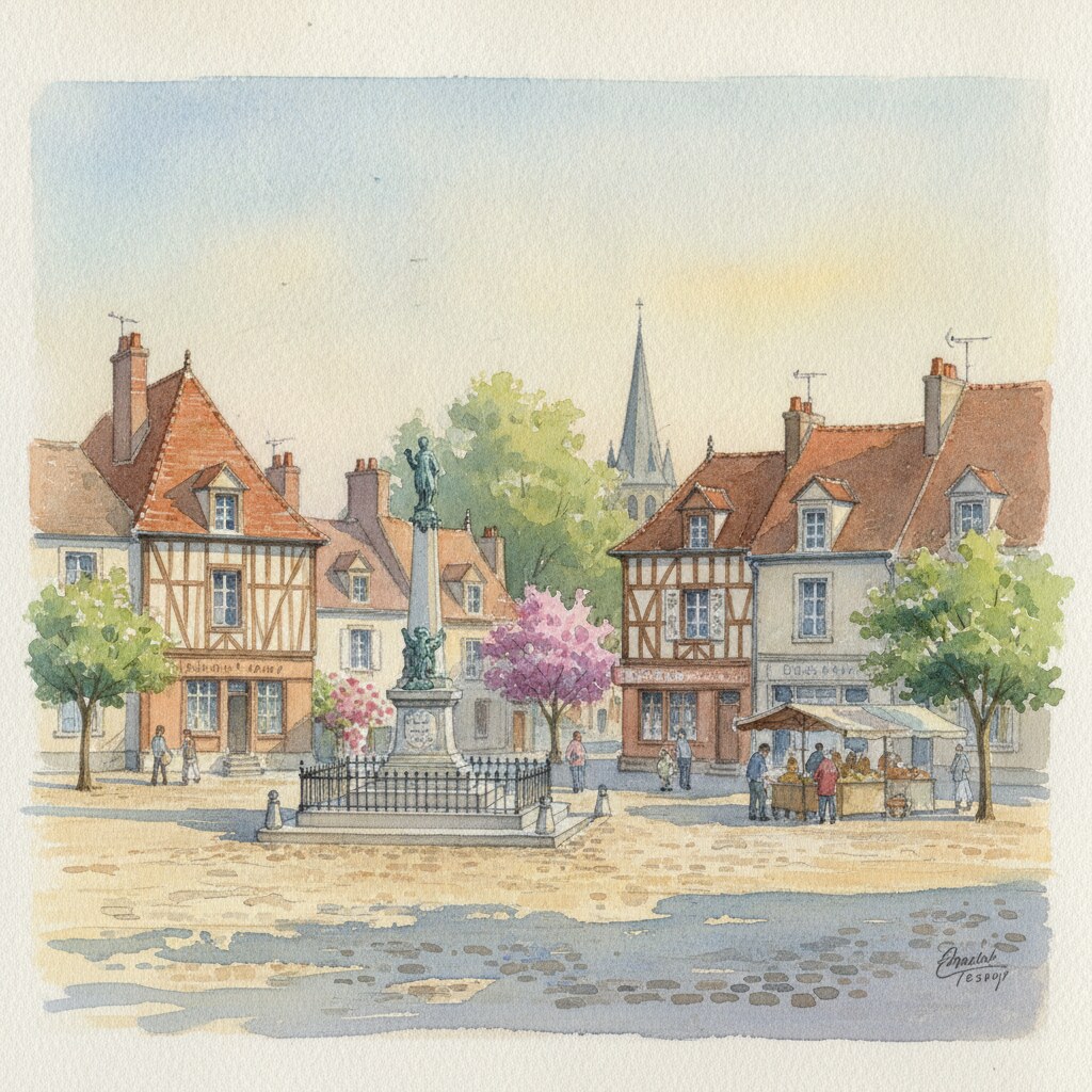 Étrépagny — aquarelle — France
