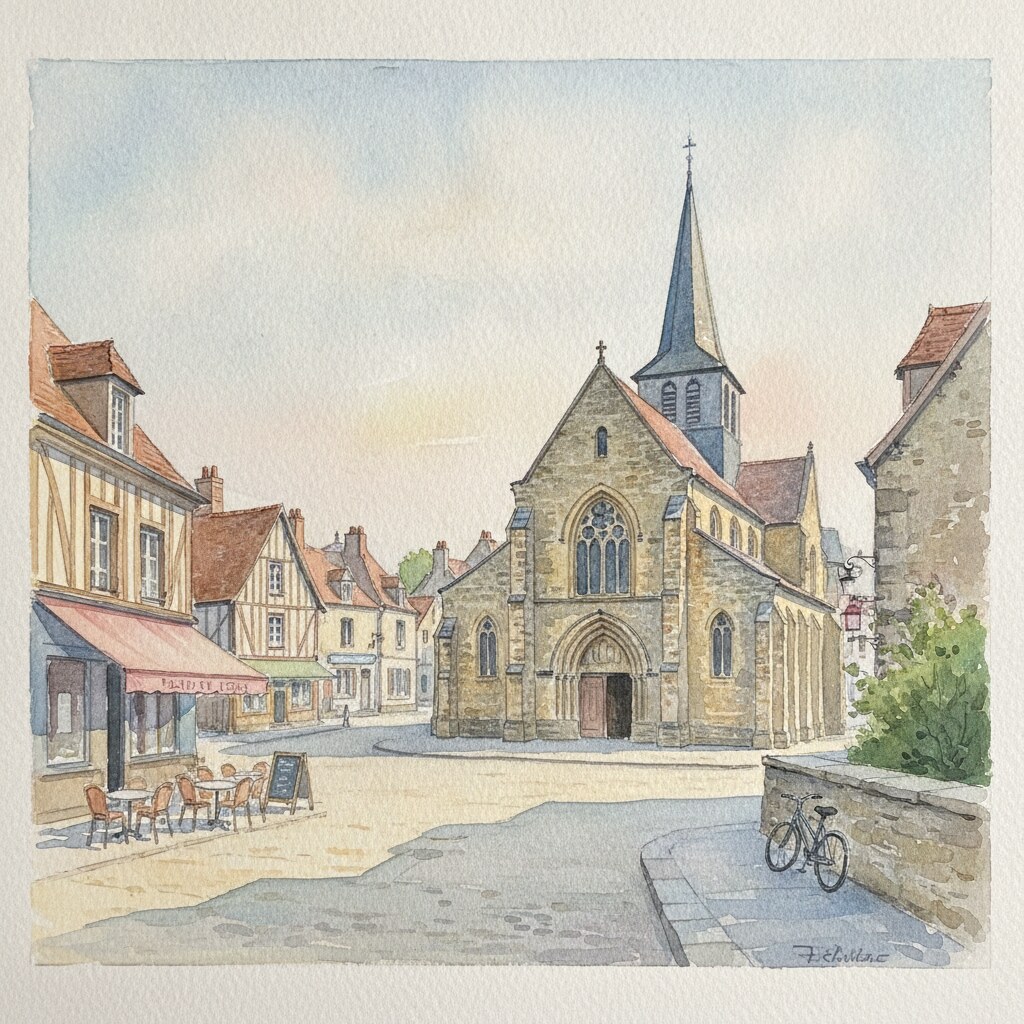 Évrecy — aquarelle — France