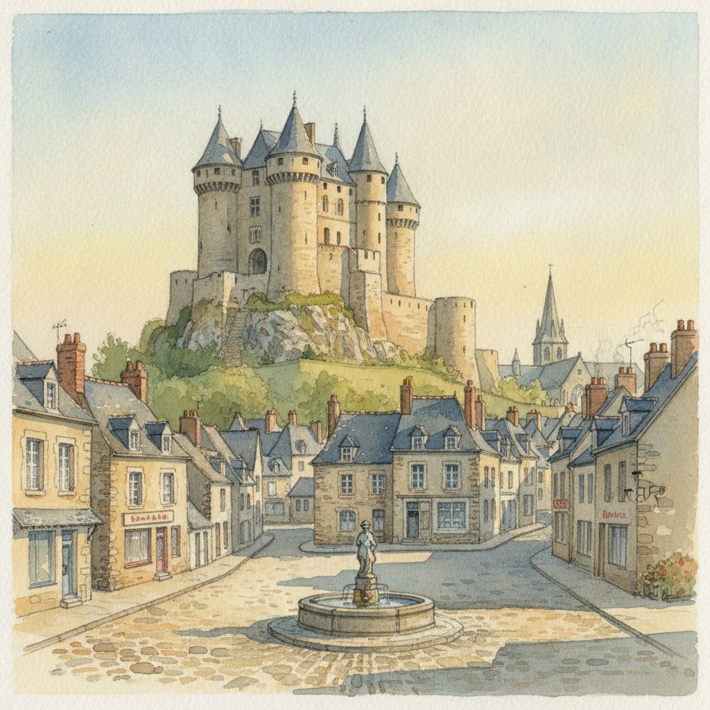 Falaise — aquarelle — France
