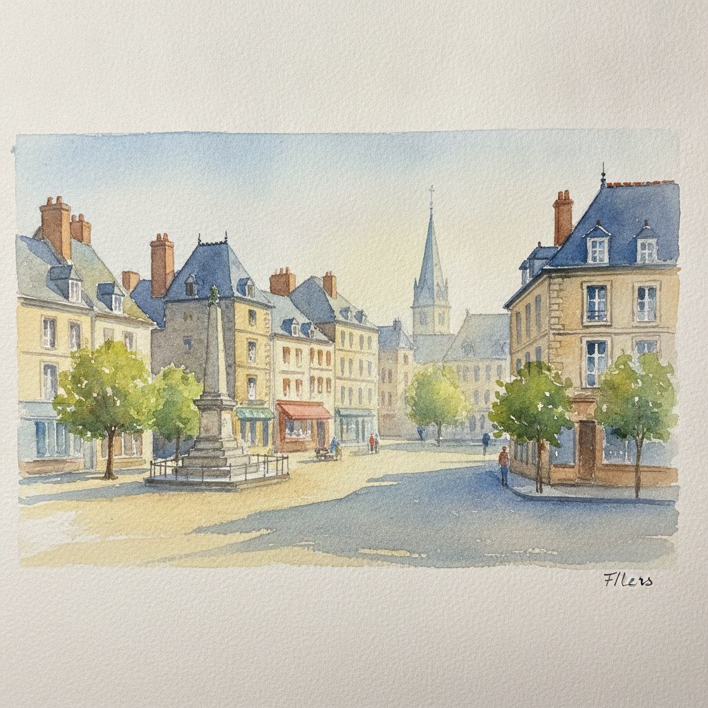 Flers — aquarelle — France