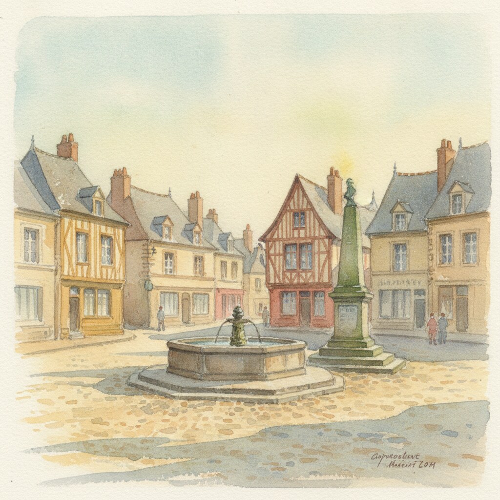 Fontenay-le-Marmion — aquarelle — France