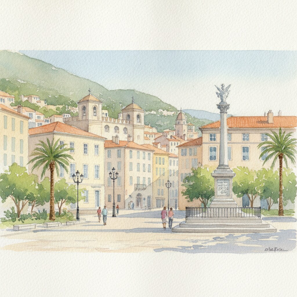Fontvieille — aquarelle — Monaco