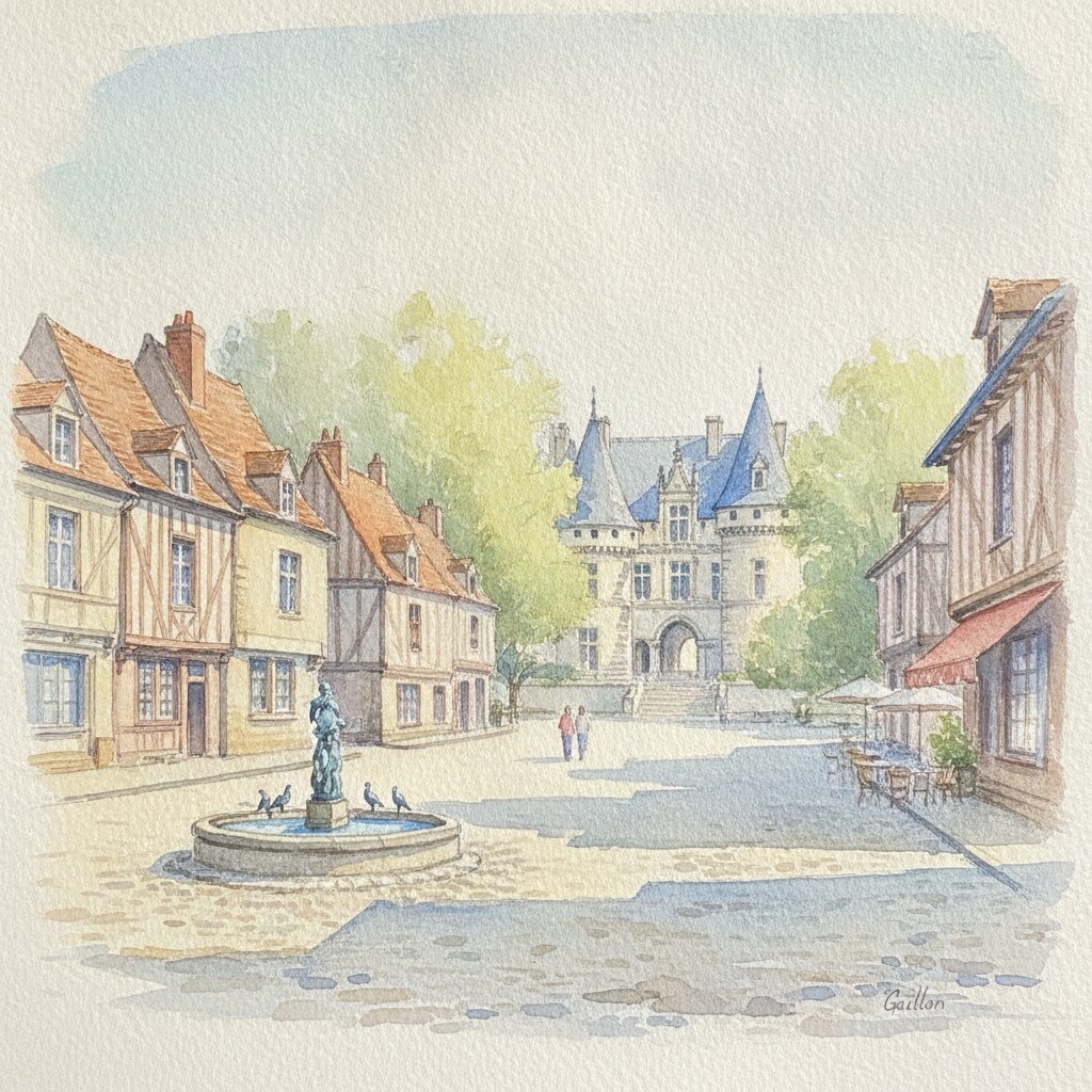 Gaillon — aquarelle — France