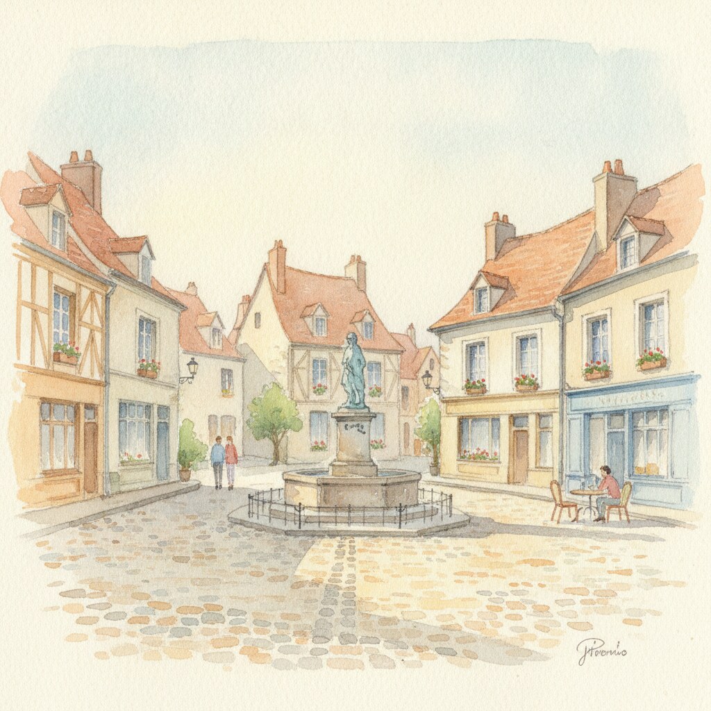 Gargenville — aquarelle — France