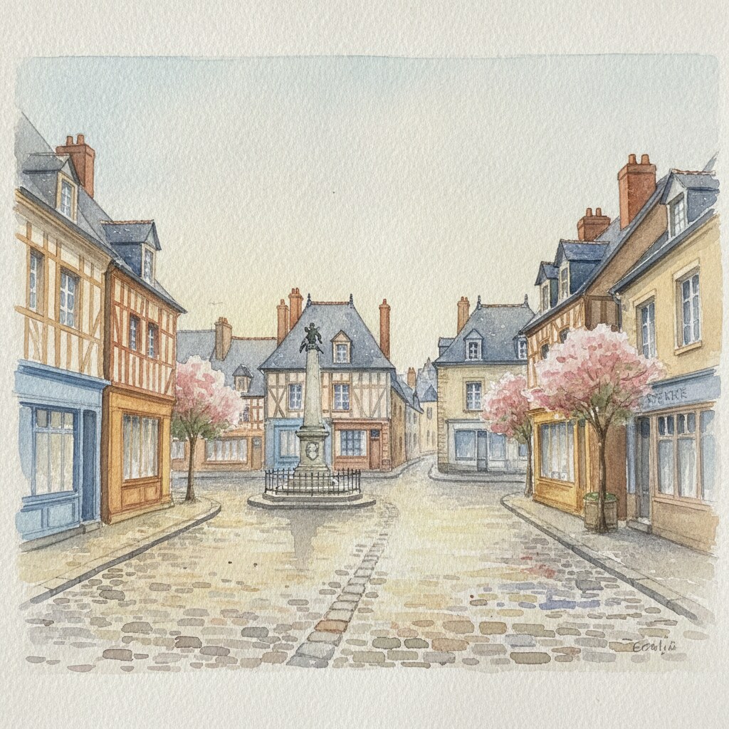 Goderville — aquarelle — France
