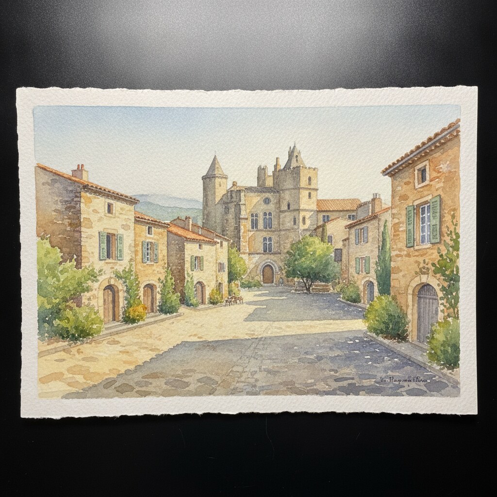 Gordes — aquarelle — France