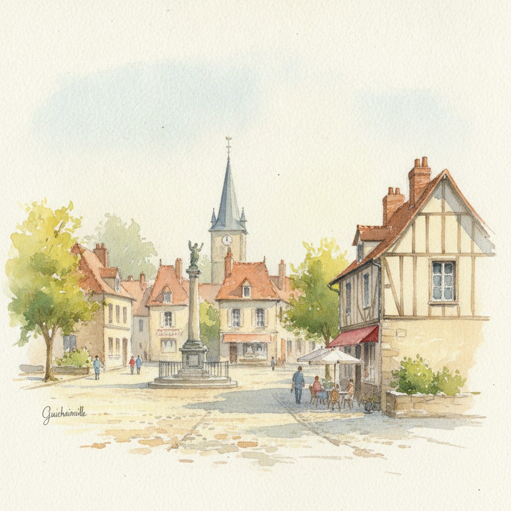 Guichainville — aquarelle — France